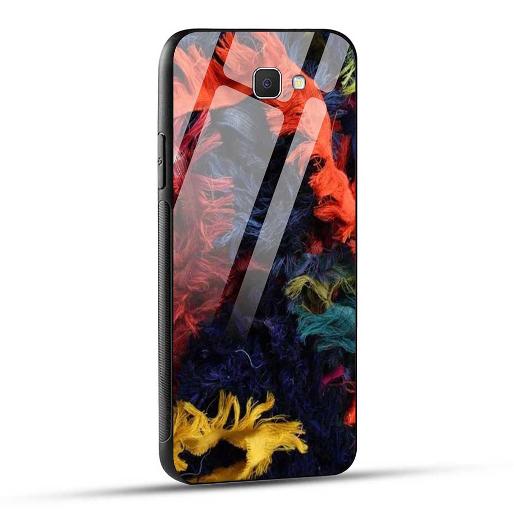 Samsung Galaxy J7 Prime / On Nxt Back Cover Colorful Fabric Glass Case