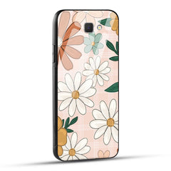 Samsung Galaxy J7 Prime / Samsung Galaxy On Nxt Back Cover Retro Flower Art Printed Glass Case