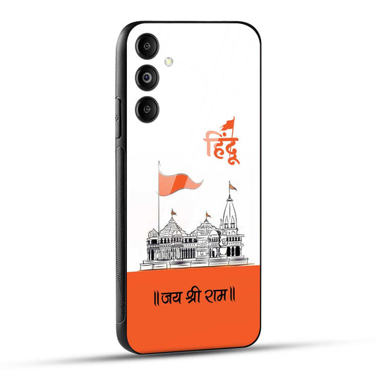 Samsung Galaxy M14 5G Back Cover Jai Shree Ram Mandir Art Printed Glass Case
