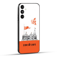 Samsung Galaxy M14 5G Back Cover Jai Shree Ram Mandir Art Printed Glass Case