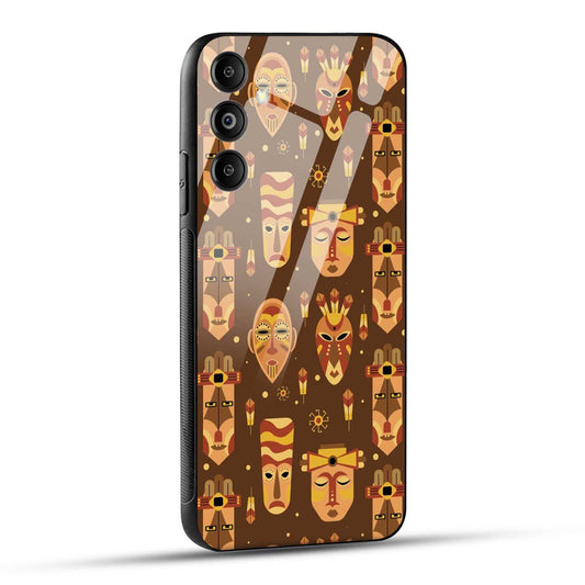 Samsung Galaxy M14 5G Back Cover Tribal African Mask Printed Glass Case