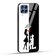 Samsung Galaxy M33 5G Back Cover Love Proposal Printed Glass Case