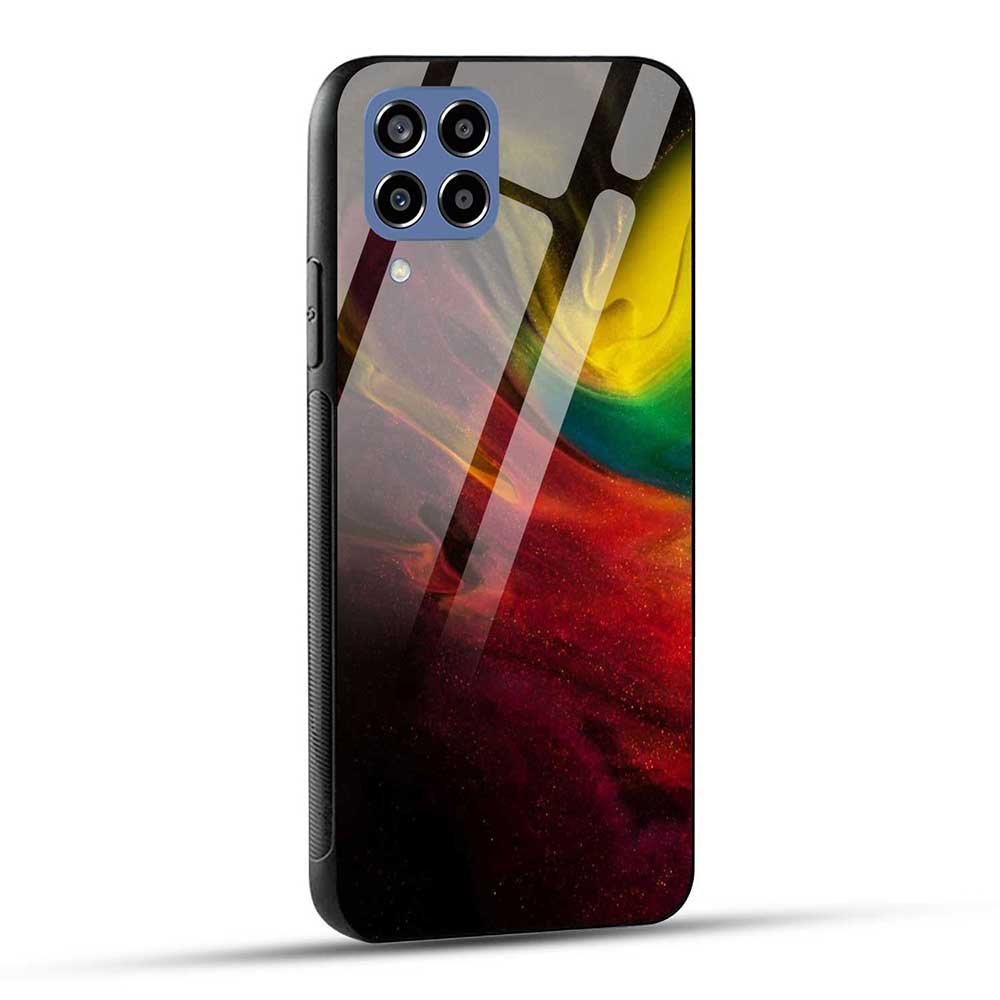 Samsung Galaxy M33 5G Back Cover Abstract Red Yellow Glass Case