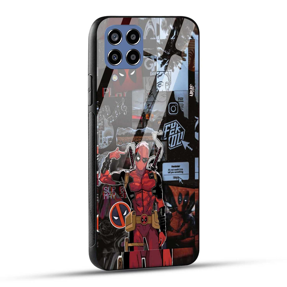 Samsung Galaxy M33 5G Back Cover Superhero Collage Printed Glass Case