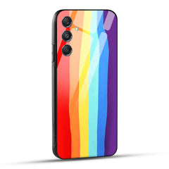 Samsung Galaxy M34 5G Back Cover Rainbow Color Printed Glass Case