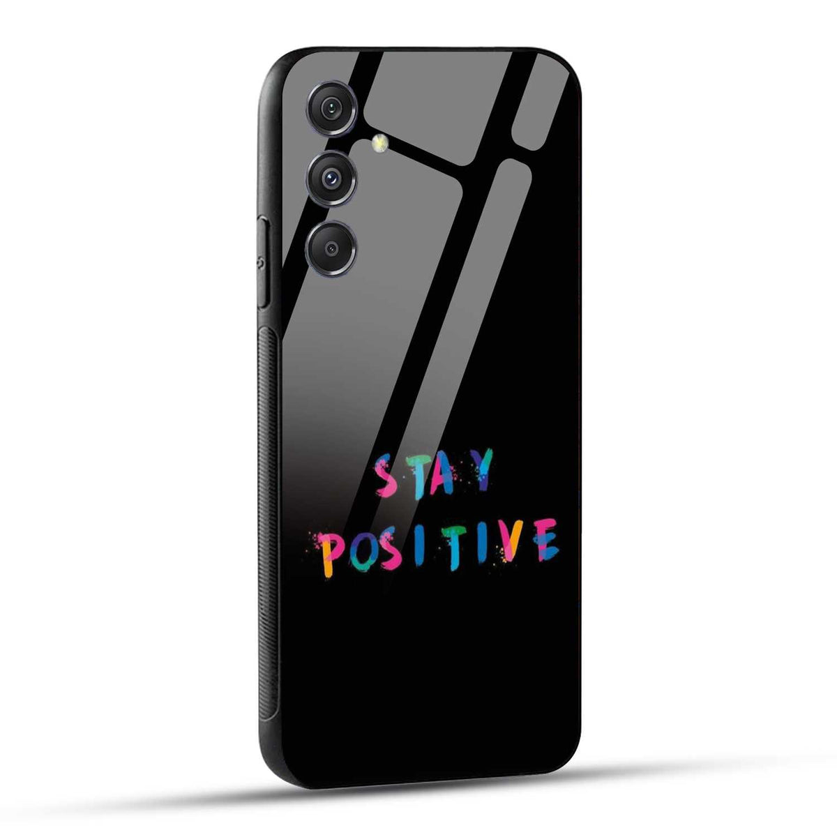 Samsung Galaxy M34 5G Back Cover Stay Positive Printed Glass Case