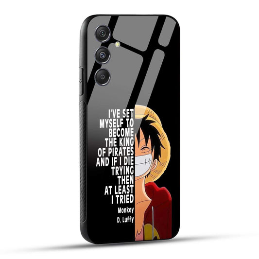Samsung Galaxy M34 5G Back Cover Anime One Piece Monkey D. Luffy  Printed Glass Case