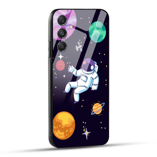 Samsung Galaxy M34 5G Back Cover Colorful Illustration Astronaut Printed Glass Case
