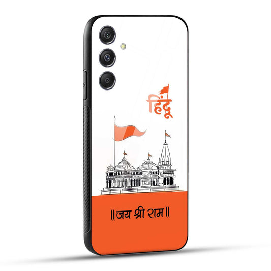 Samsung Galaxy M34 5G Back Cover Jai Shree Ram Mandir Art Printed Glass Case