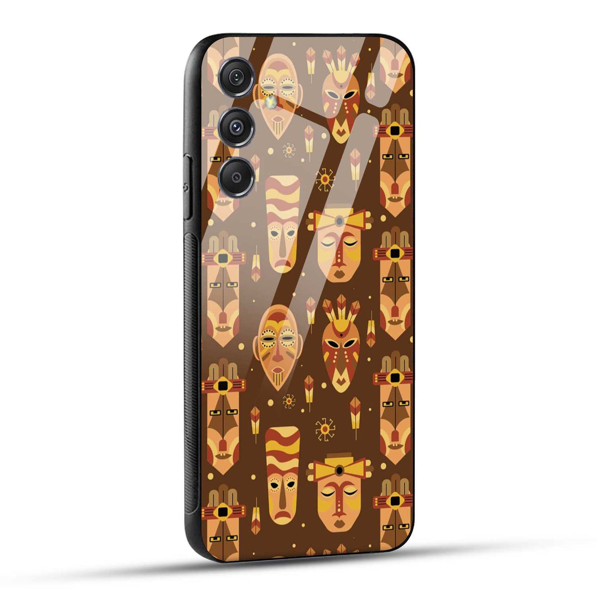 Samsung Galaxy M34 5G Back Cover Tribal African Mask Printed Glass Case