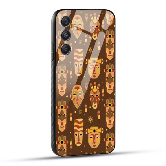 Samsung Galaxy M34 5G Back Cover Tribal African Mask Printed Glass Case