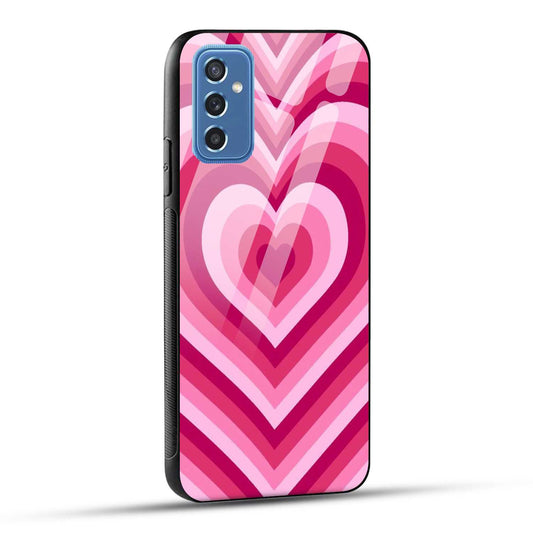 Samsung Galaxy M52 5G Back Cover Love Hearts Printed Glass Case