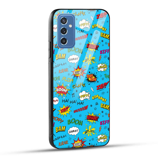 Samsung Galaxy M52 5G Back Cover Doodle Of Texts Printed Glass Case