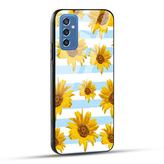 Samsung Galaxy M52 5G Back Cover Beautiful Sunflower Doodle Printed Glass Case