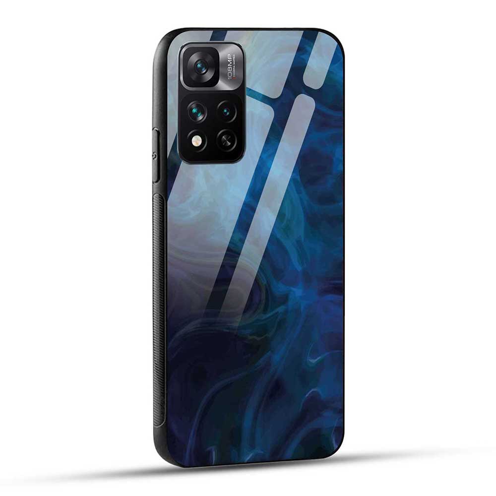 Xiaomi 11i / Xiaomi 11i 5G HyperCharge Back Cover Blue Smoke Color Glass Case