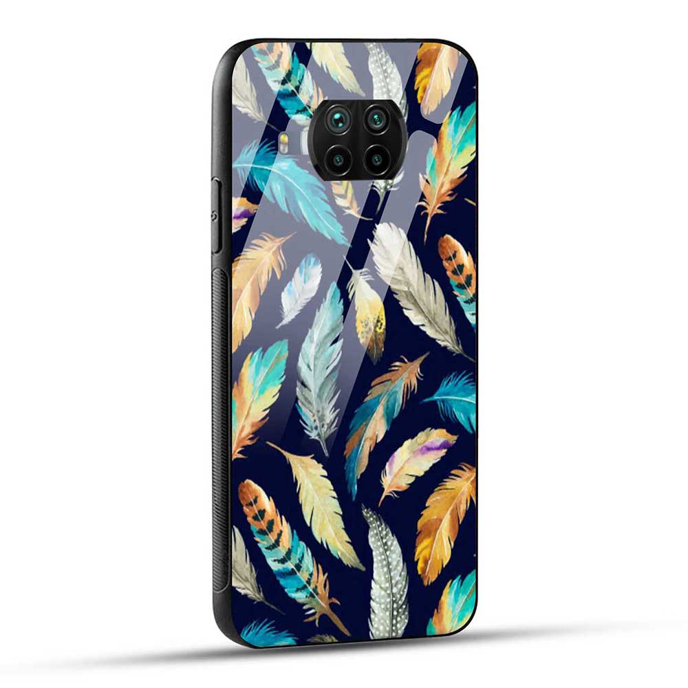 Mi 10i 5G Back Cover Cute Feather Glass Case