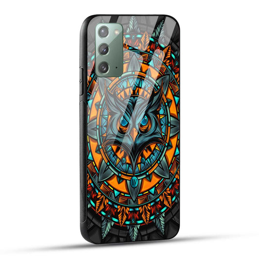 Samsung Galaxy Note 20 Back Cover Attractive Owl Printed Glass Case