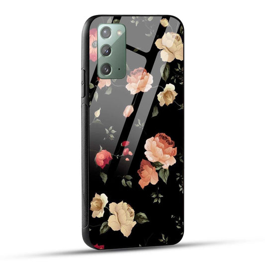 Samsung Galaxy Note 20 Back Cover Flowers Froral Printed Glass Case