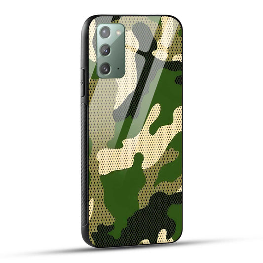 Samsung Galaxy Note 20 Back Cover Camouflage Printed Glass Case