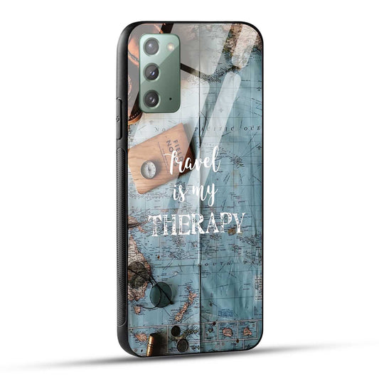 Samsung Galaxy Note 20 Back Cover Travel Is My Therapy Printed Glass Case