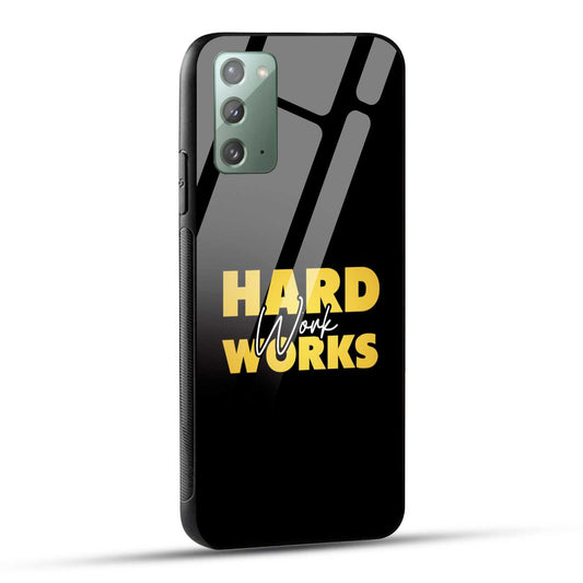 Samsung Galaxy Note 20 Back Cover Hard Work Works Empowerment Quote Printed Glass Case