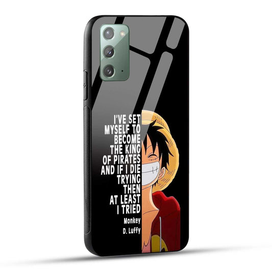 Samsung Galaxy Note 20 Back Cover Anime One Piece Monkey D. Luffy  Printed Glass Case