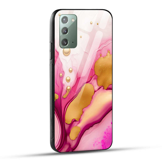 Samsung Galaxy Note 20 Back Cover Golden Marble Printed Glass Case