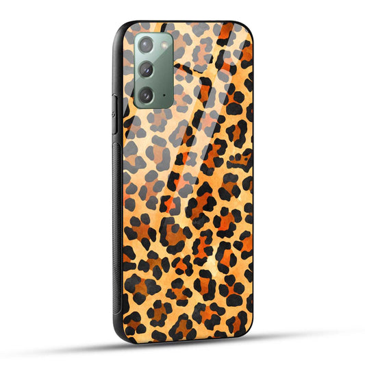 Samsung Galaxy Note 20 Back Cover Leopard Pattern Printed Glass Case