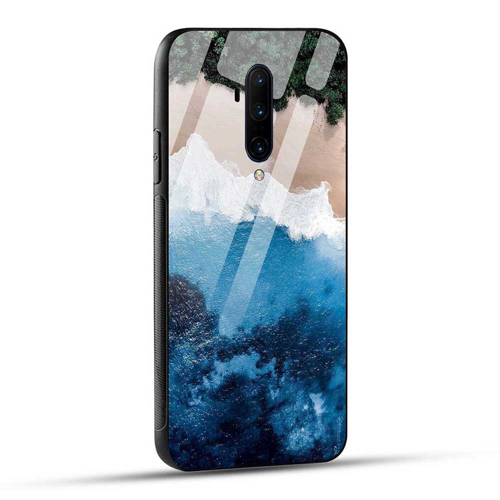 OnePlus 7T Pro Back Cover Beach Ocean Blue Glass Case