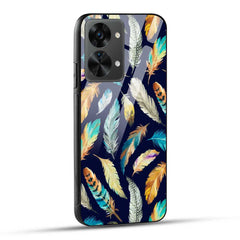 OnePlus Nord 2T 5G Back Cover Cute Feather Glass Case
