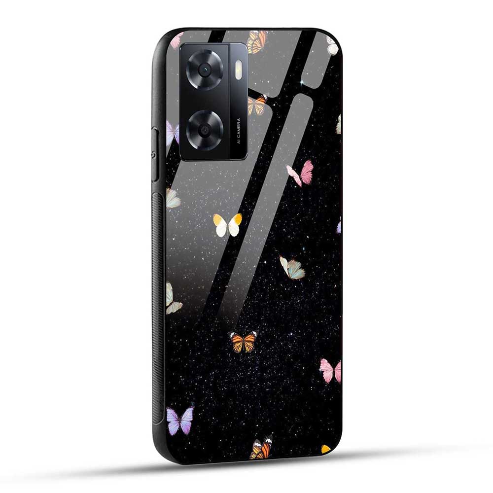 OPPO A57 2022 / OPPO A77 / OPPO A77s / OPPO K10 5G Back Cover Butterflys in The Sky Glass Case