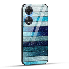 OPPO A78 5G  Back Cover Blue Glitter Glass Case