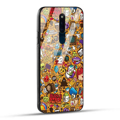 OPPO F11 Pro Back Cover Graffiti Designer Glass Case