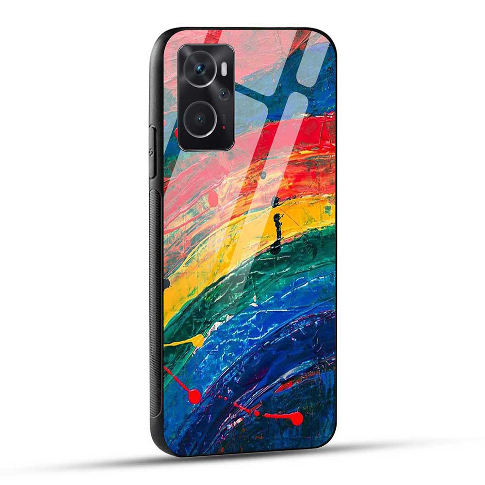 OPPO K10 4G Back Cover Rainbow Painting Art Glass Case