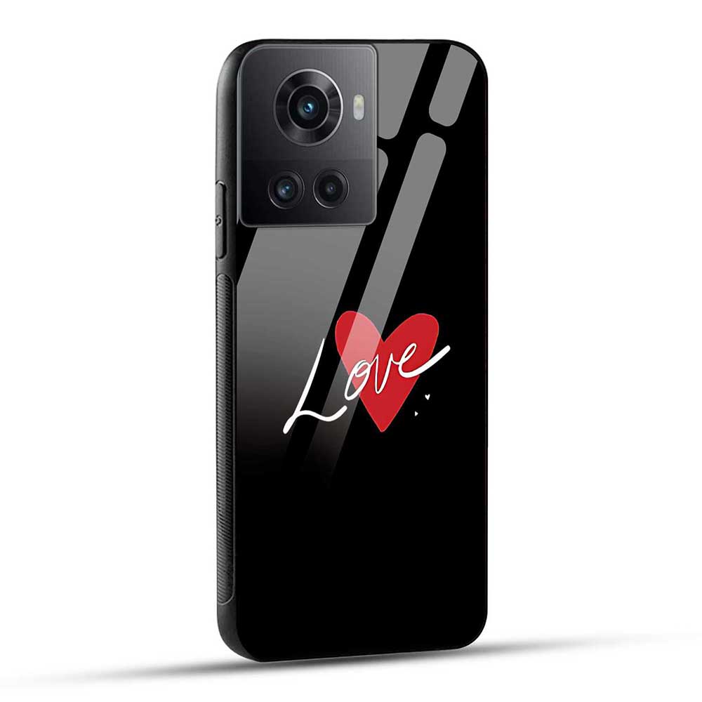 OnePlus 10R 5G Back Cover Love Heart Glass Case