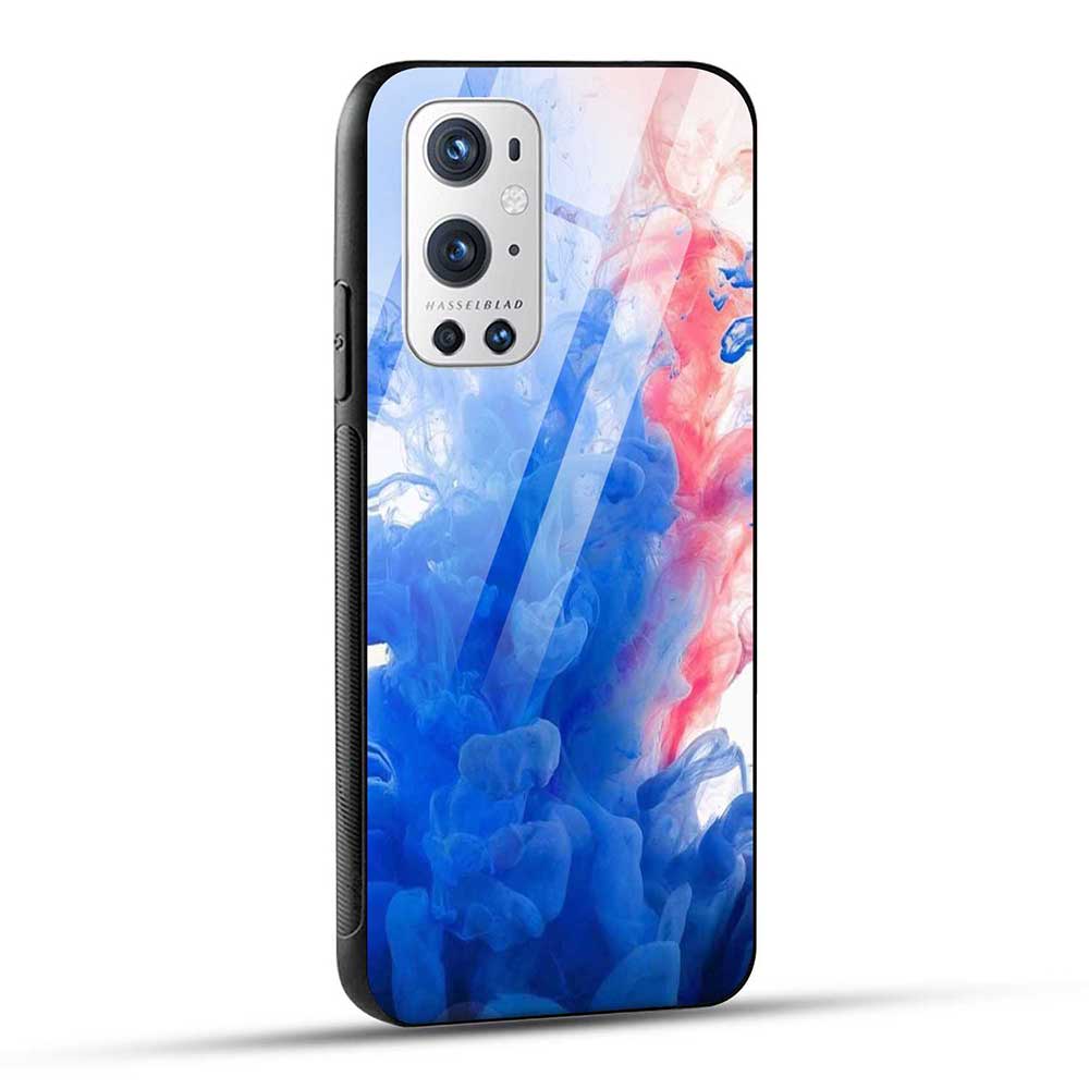 OnePlus 9 Back Cover Blue Color Smoke Glass Case