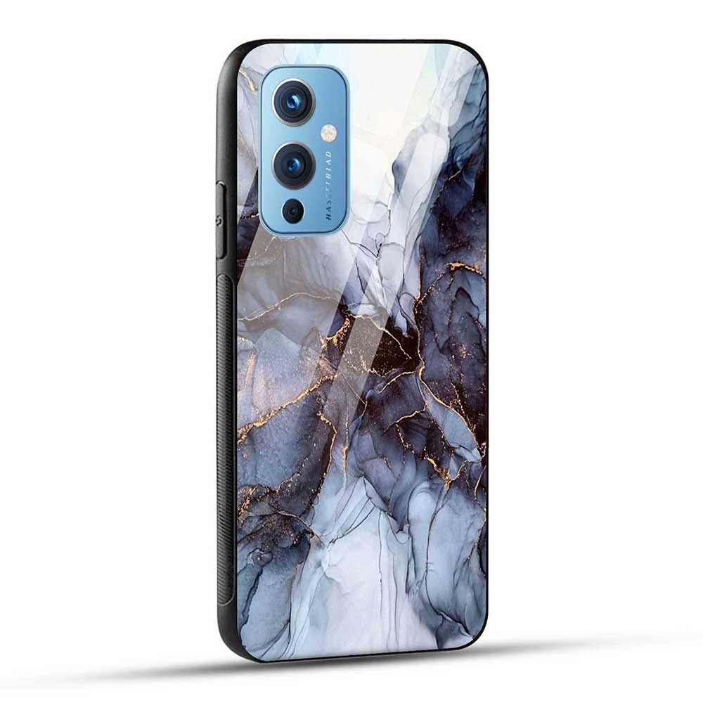 OnePlus 9 Pro Back Cover White Marble Glass Case