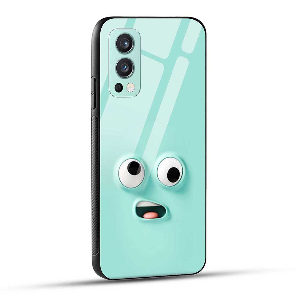 OnePlus Nord 2 5G Back Cover Funny Cartoons Face Glass Case