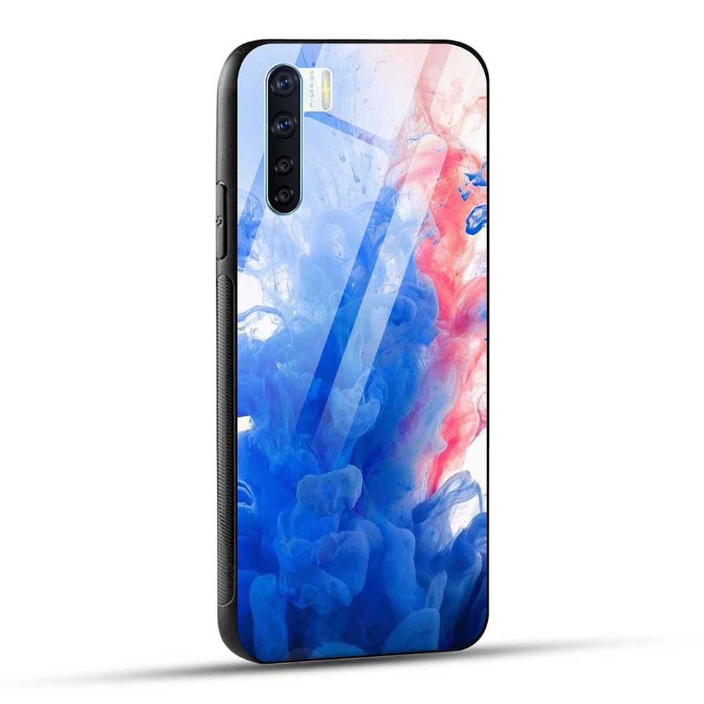 OPPO F15 / Oppo A91 Back Cover Blue Color Smoke Glass Case
