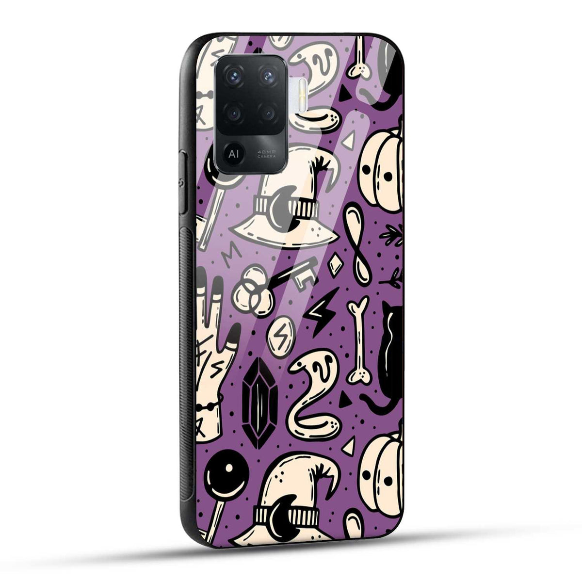 OPPO F19 Pro Back Cover Aethetic Texture Printed Glass Case