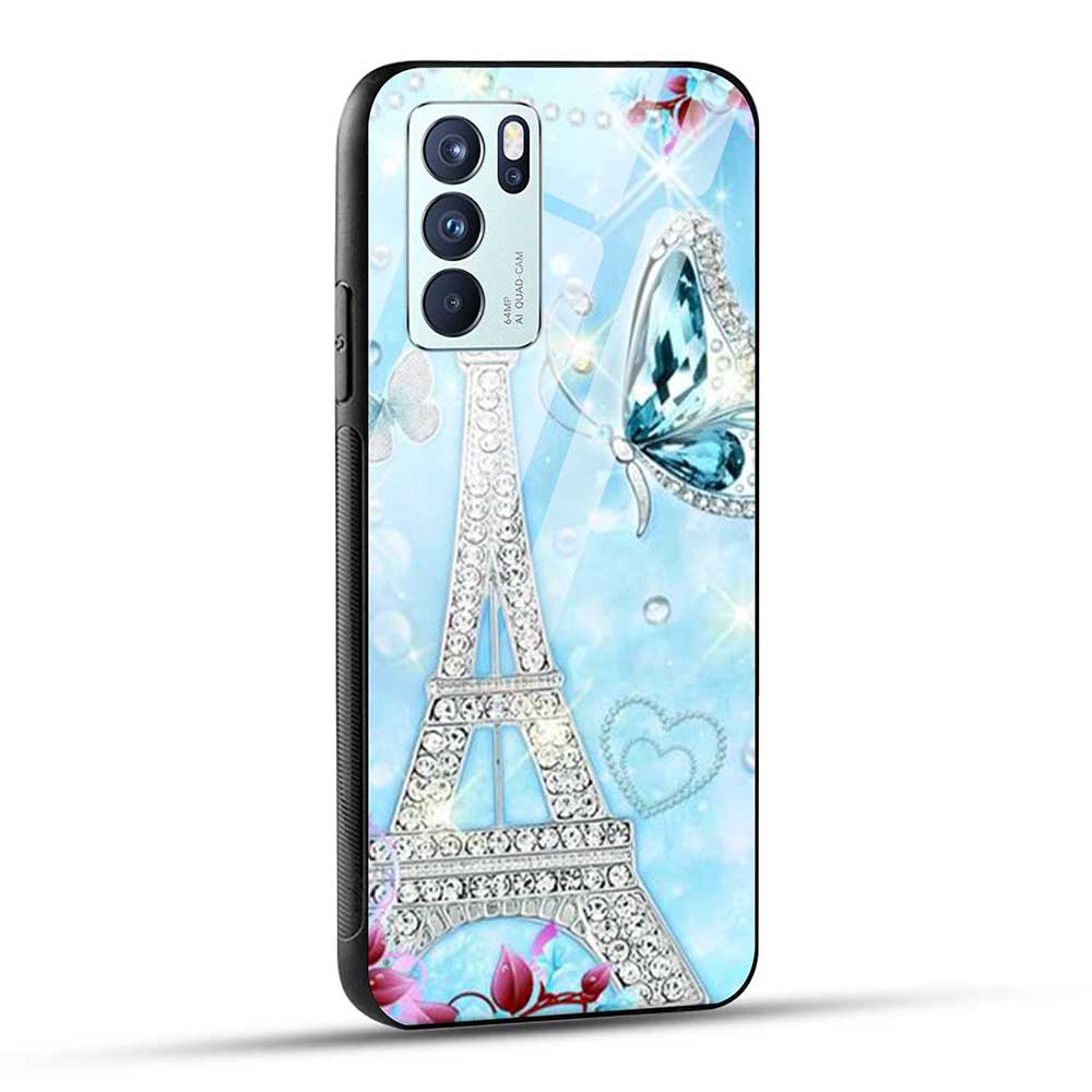 OPPO Reno6 Pro 5G Back Cover Paris Girly Glass Case