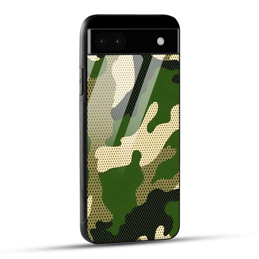 Google Pixel 6A Back Cover Camouflage Printed Glass Case