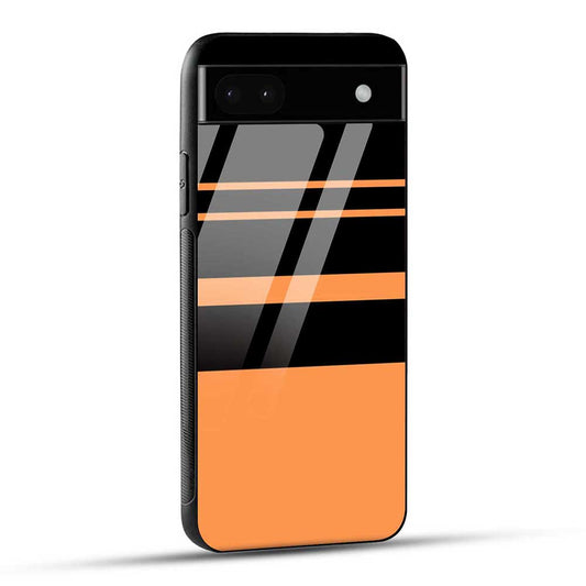 Google Pixel 6A Back Cover Orange Stripe Pattern Glass Case