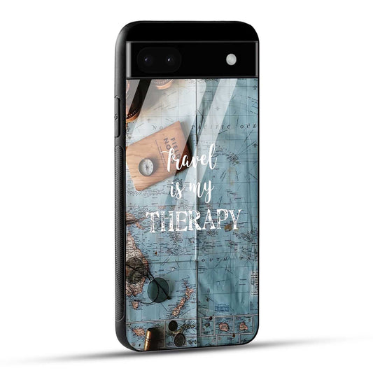 Google Pixel 6A Back Cover Travel Is My Therapy Printed Glass Case