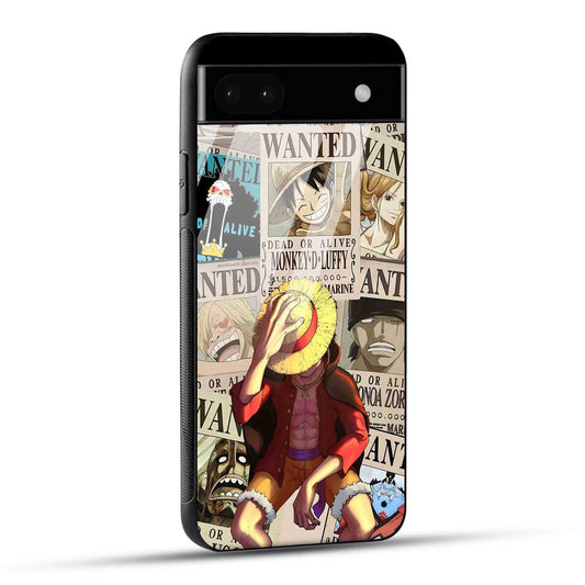 Google Pixel 6A Back Cover Anime One Piece Wanted Luffy  Printed Glass Case