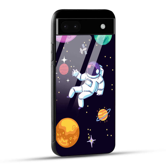 Google Pixel 6A Back Cover Colorful Illustration Astronaut Printed Glass Case
