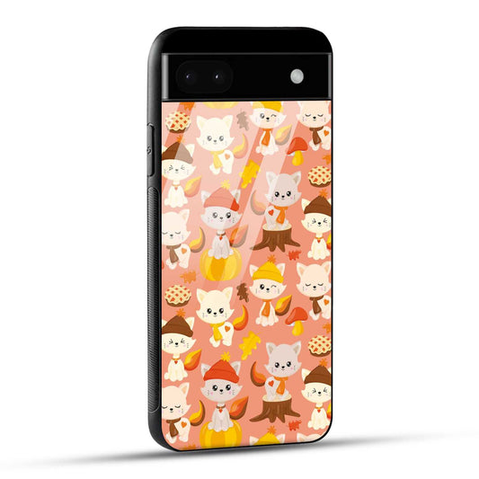 Google Pixel 6A Back Cover Cute Kittys Printed Glass Case