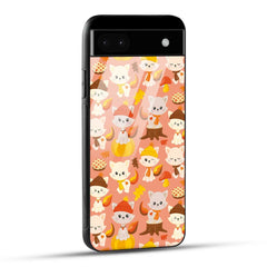 Google Pixel 6A Back Cover Cute Kittys Printed Glass Case