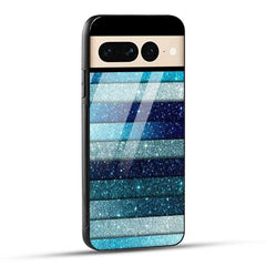 PIXEL 7 PRO Back Cover Blue Glitter Glass Case