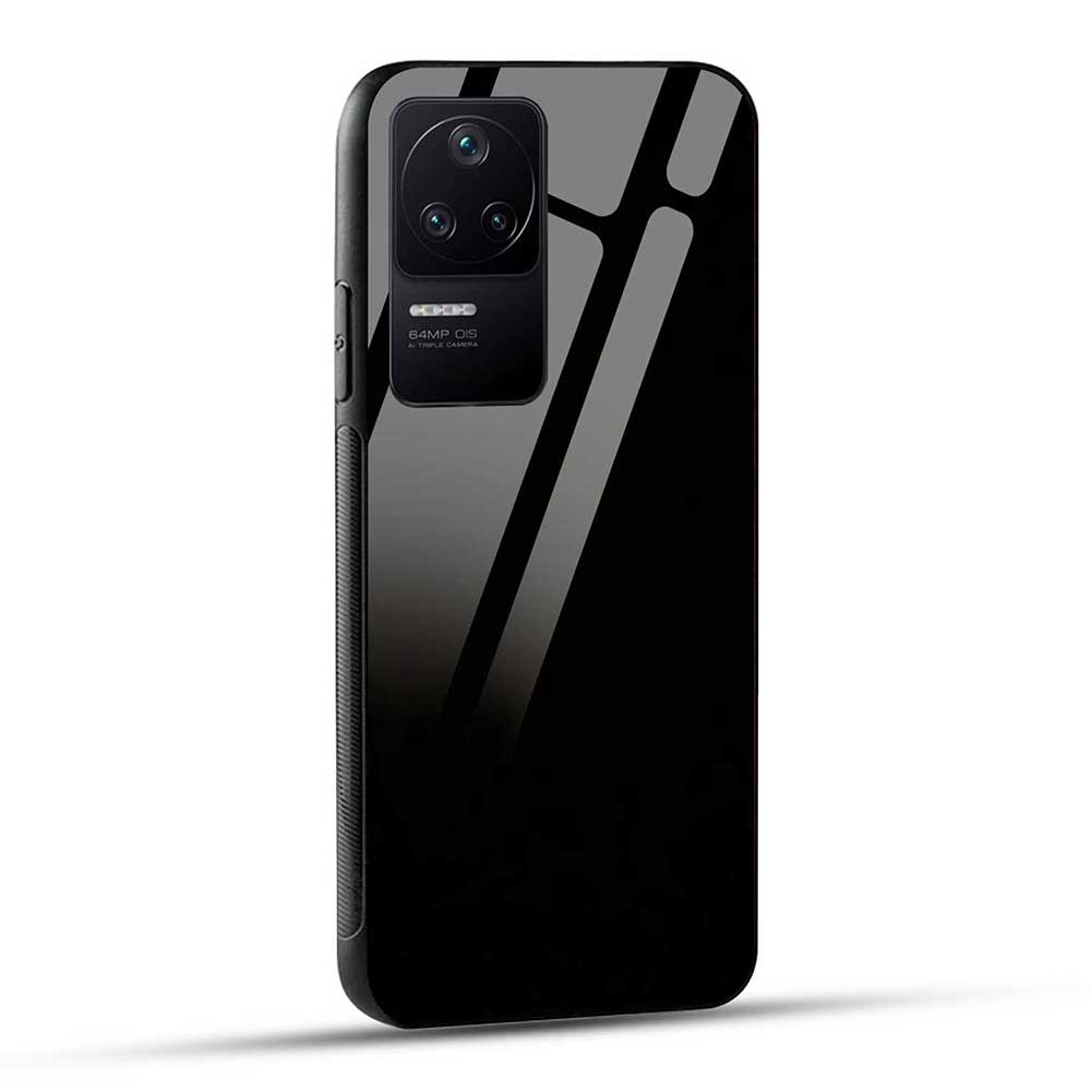 POCO F4 5G Back Cover Solid Black Glass Case